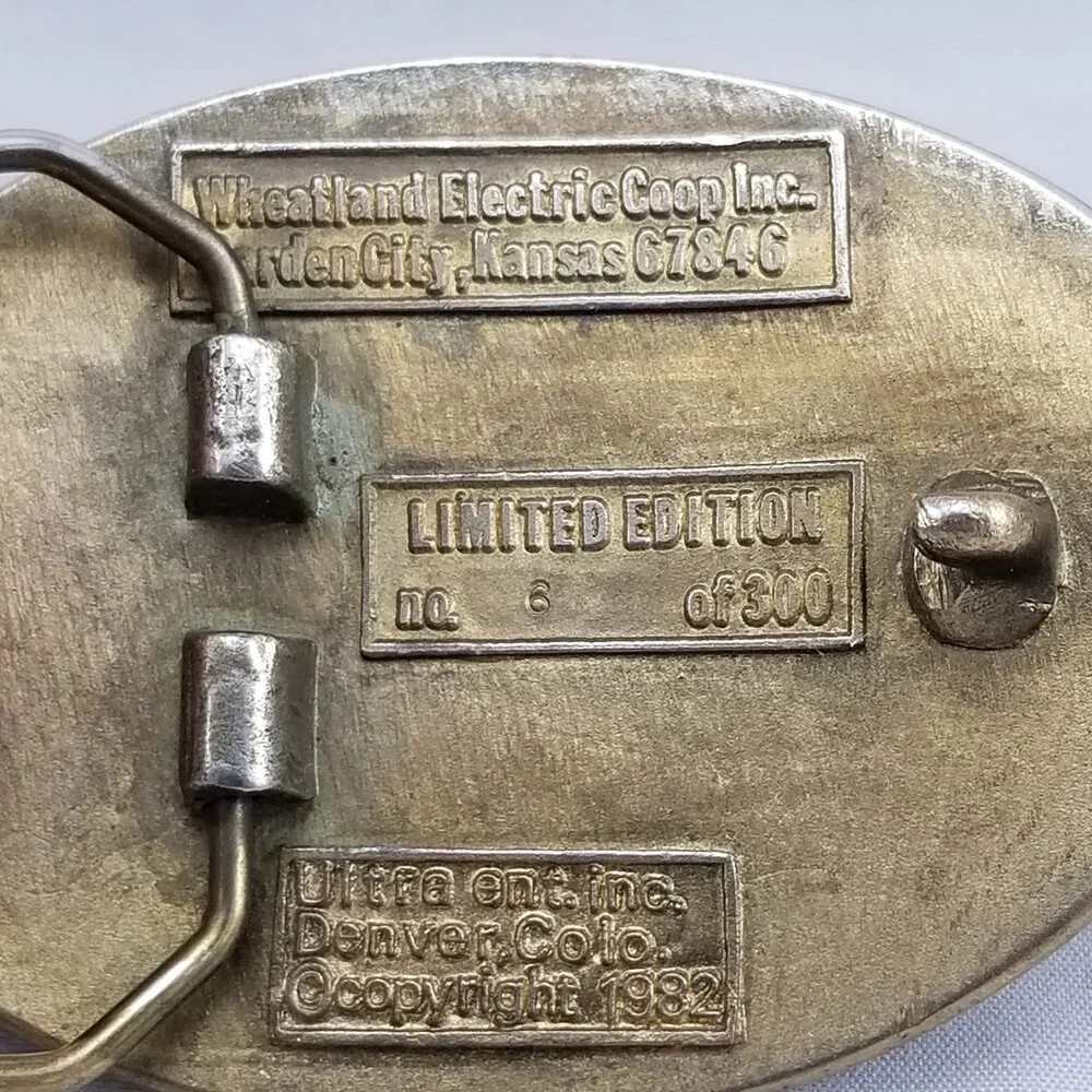 Belt Buckle 1983 Underground Overhead Metering School Garden City Kansas Wheatla